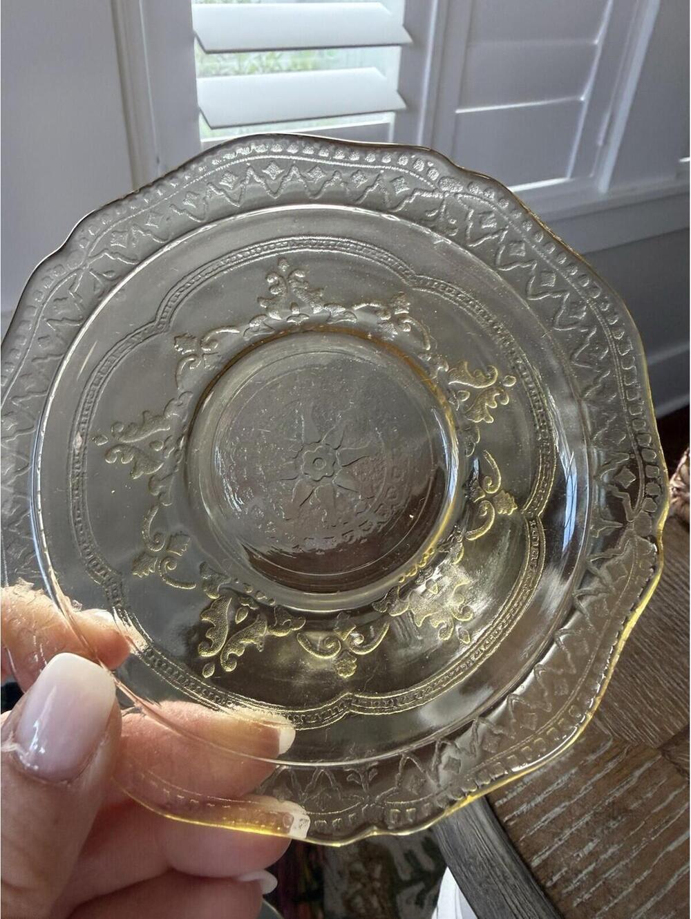 Depression Glass Small Bowl 5” Federal Glass Co Patrician “Spoke” Circa 1930